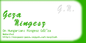 geza mingesz business card